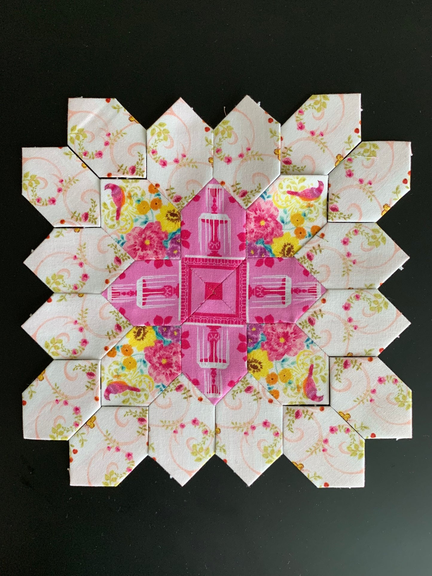 Pink Fountains #7 Patchwork of the Cross Block Kit