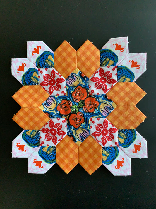 Blue Floral #2 Patchwork of the Cross Block Kit
